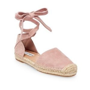 Steve Madden Rosette Suede Ankle Tie Espadrilles